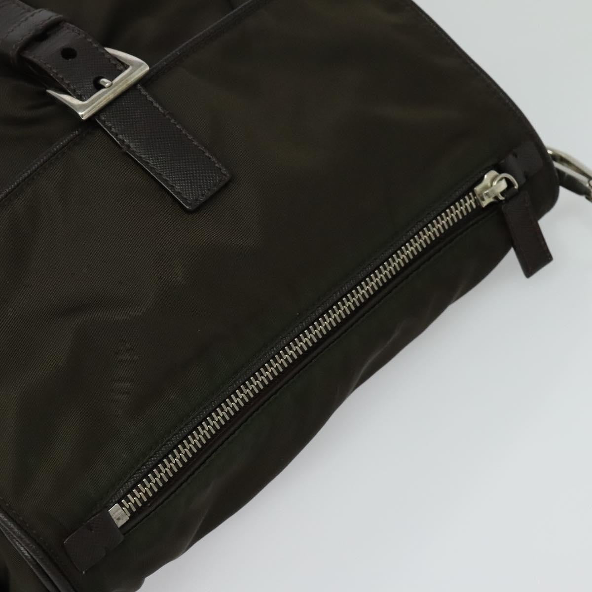 Prada Vintage Flap Shoulder Bag Nylon Khaki Nylon Shoulder Bag Bag