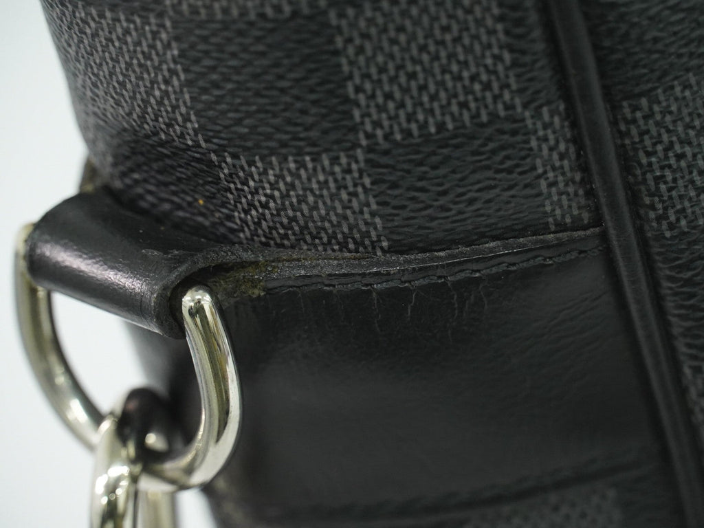 Louis Vuitton Tadao Handbag Damier Graphite Black Canvas Tote Bag