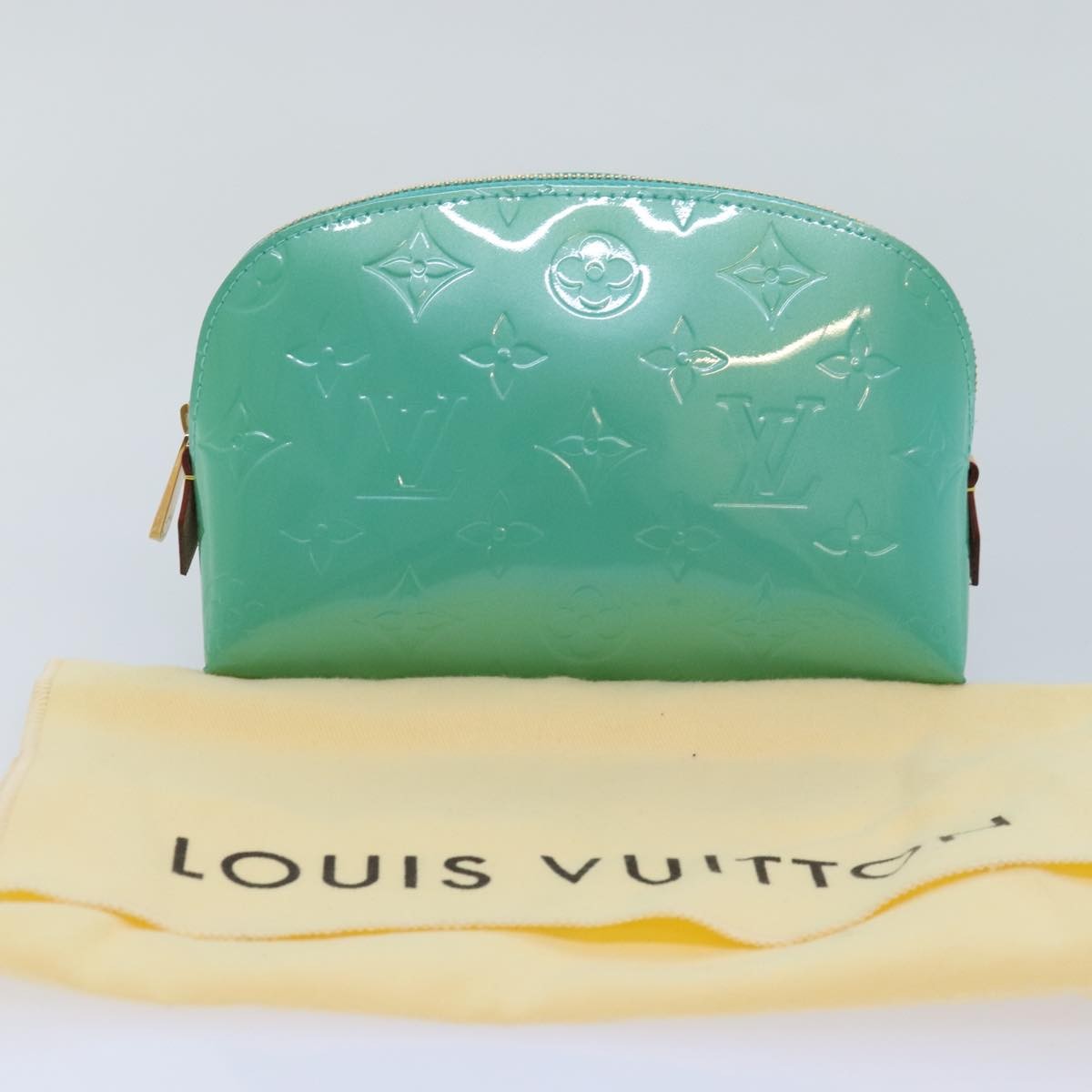 Louis Vuitton Cosmetic Pouch Monogram Vernis Blue Patent_Leather Clutche & Pouche Bag