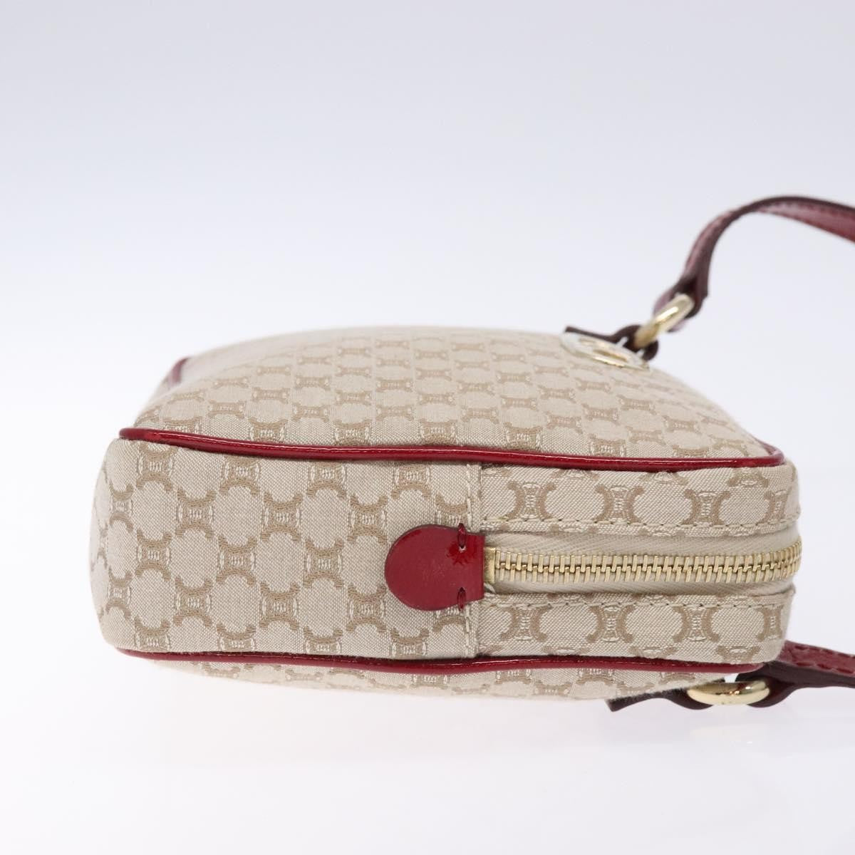 Celine Vintage Macadam Shoulder Bag Canvas Beige Canvas Shoulder Bag Bag