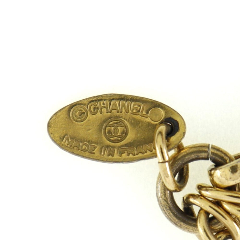 Chanel Vintage Double Cc Pendant Necklace Metal Gold Gold_Plated Jewelry