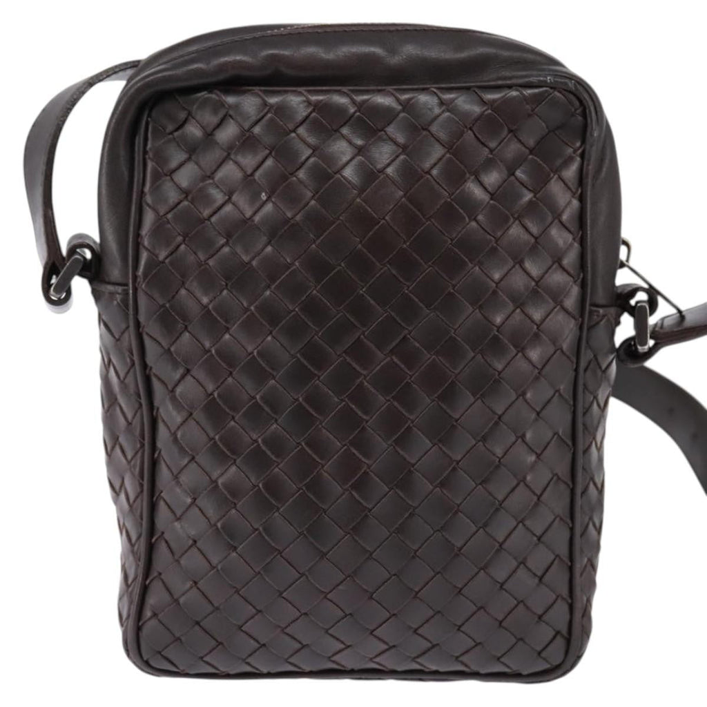 Bottega Veneta Front Pocket Messenger Bag Intrecciato Nappa Brown Leather Bag