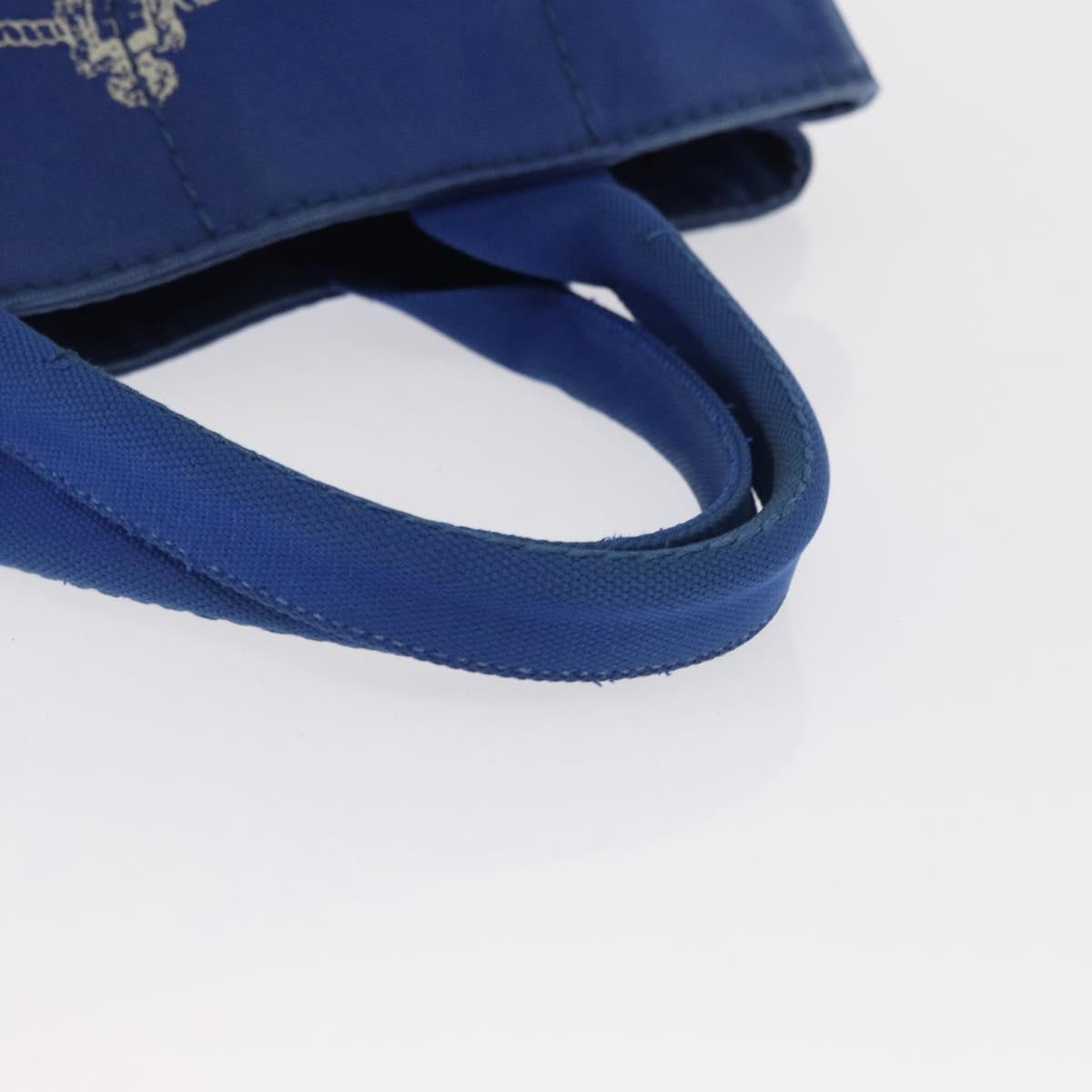Prada Canapa Open Tote Canvas Blue Canvas Tote Bag Bag