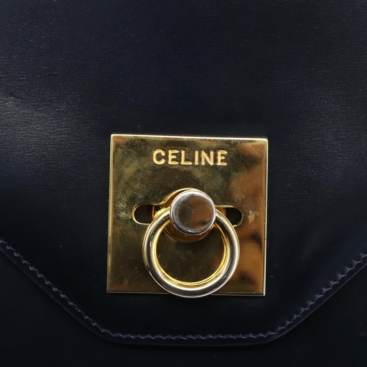Celine Clutch Bag Leather Navy Leather Clutche & Pouche Bag