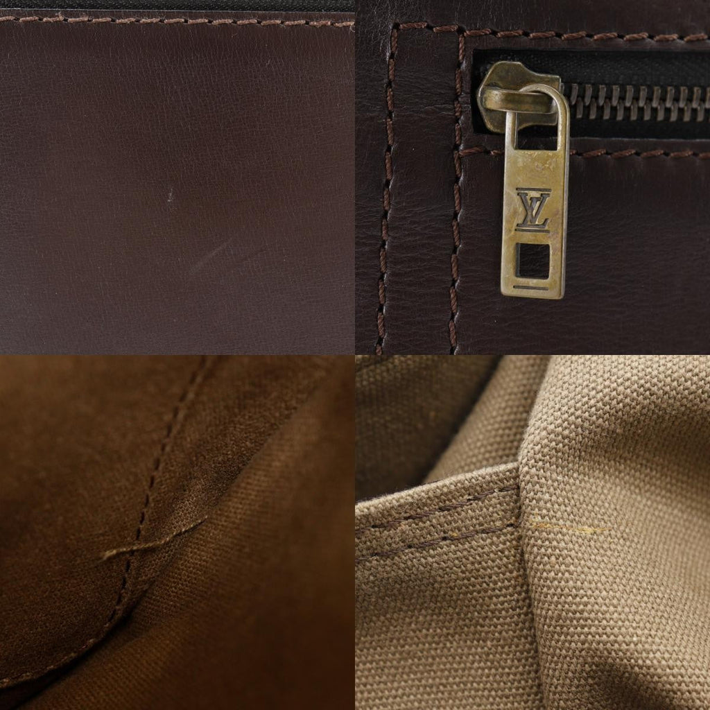 Louis Vuitton Sac Plat Crossbody Bag Utah Leather Brown Leather Shoulder Bag