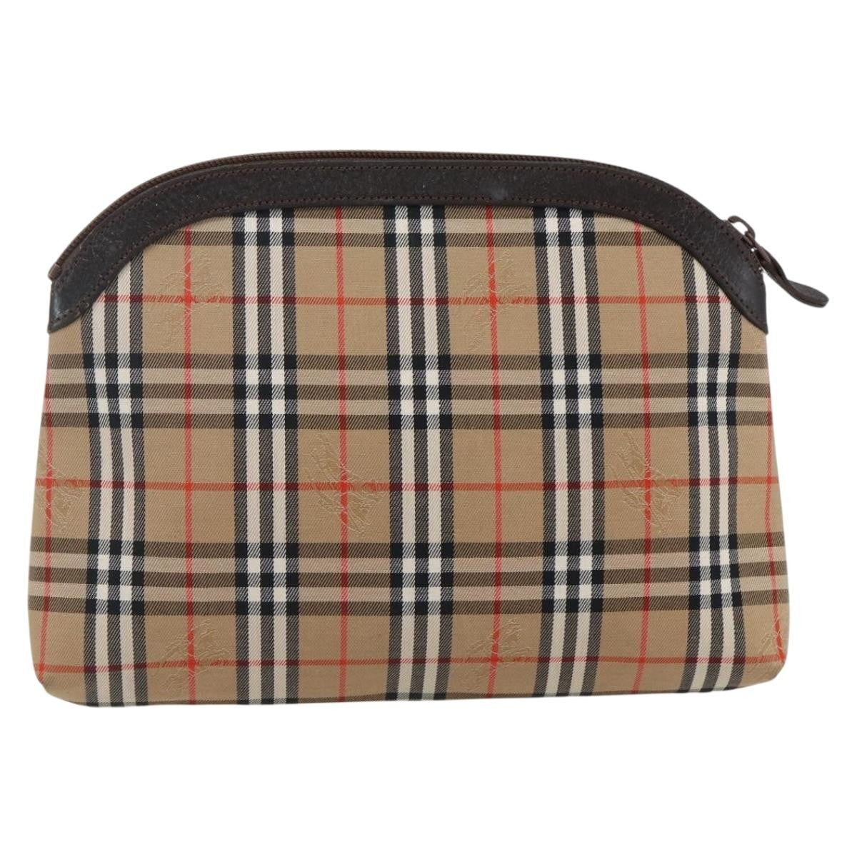 Burberry Nova Check Pochette Canvas Beige Canvas Clutche & Pouche Bag