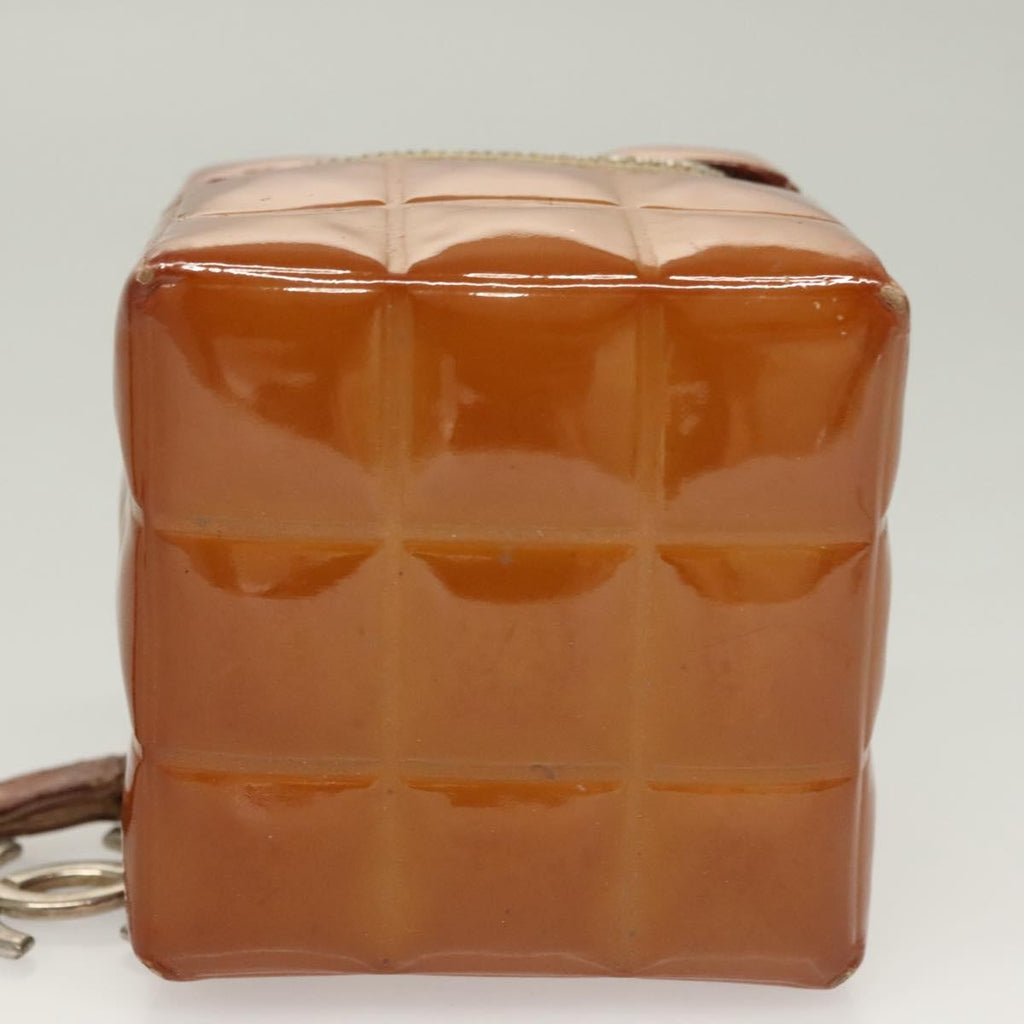 Chanel Rubiks Cube Wristlet Quilted Patent Brown Patent_Leather Bag