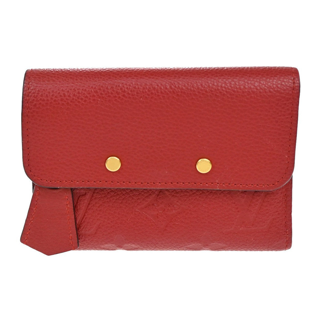 Louis Vuitton Pont Neuf Wallet Monogram Empreinte Leather Red Leather Wallets Accessory
