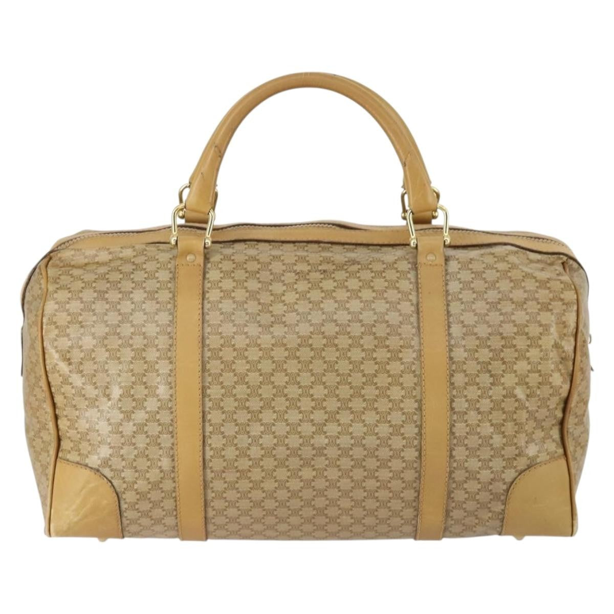 Celine Travel Duffle Bag Triomphe Coated Canvas Beige Canvas Travel Bag Bag