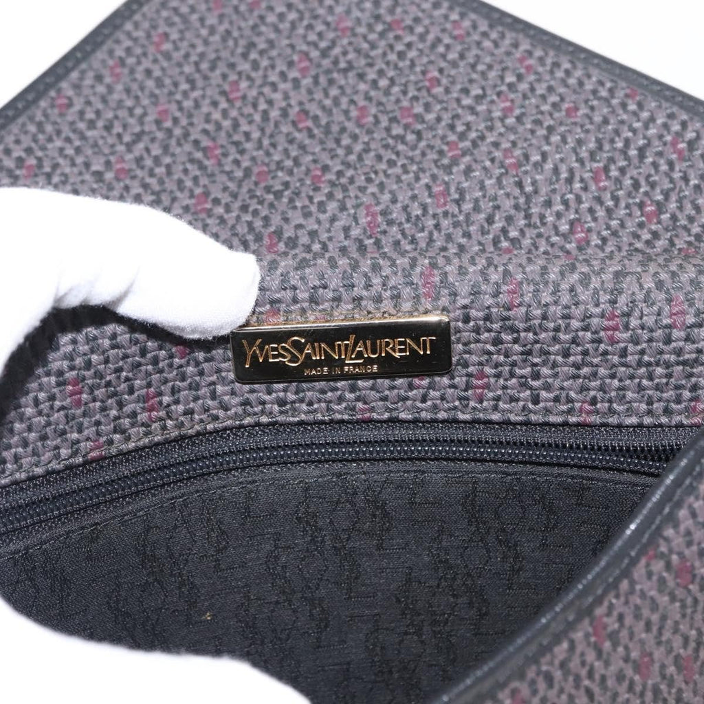 Saint Laurent Vintage Shoulder Bag Canvas Black Canvas Shoulder Bag Bag (Pre-Owned)