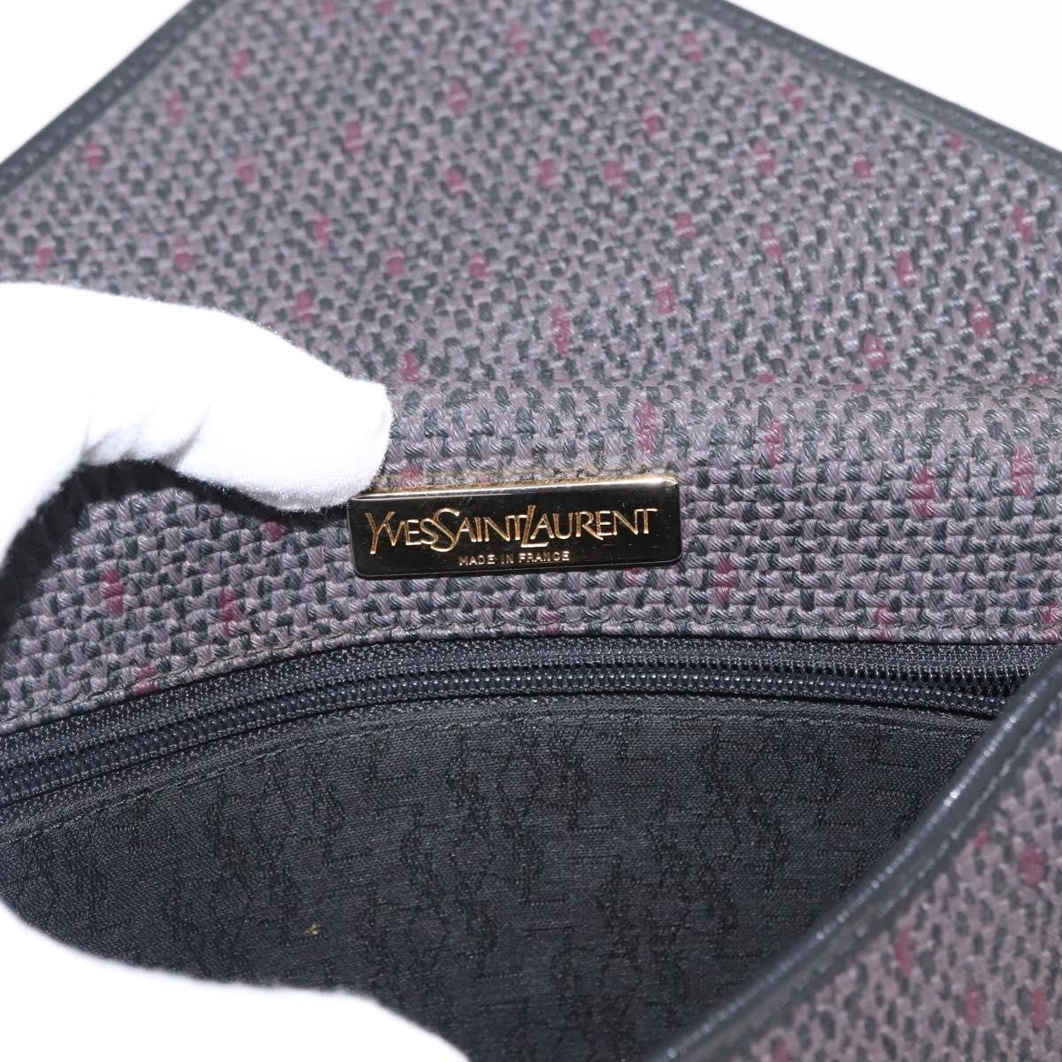 Saint Laurent Vintage Shoulder Bag Canvas Black Canvas Shoulder Bag Bag (Pre-Owned)