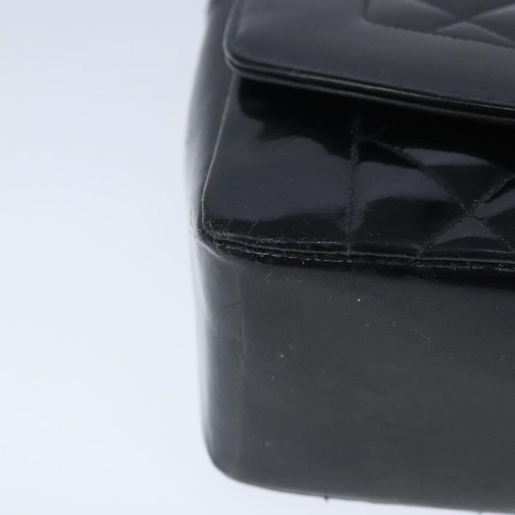 Chanel Vintage So Black Diana Flap Bag Quilted Patent Black Patent_Leather Shoulder Bag Bag