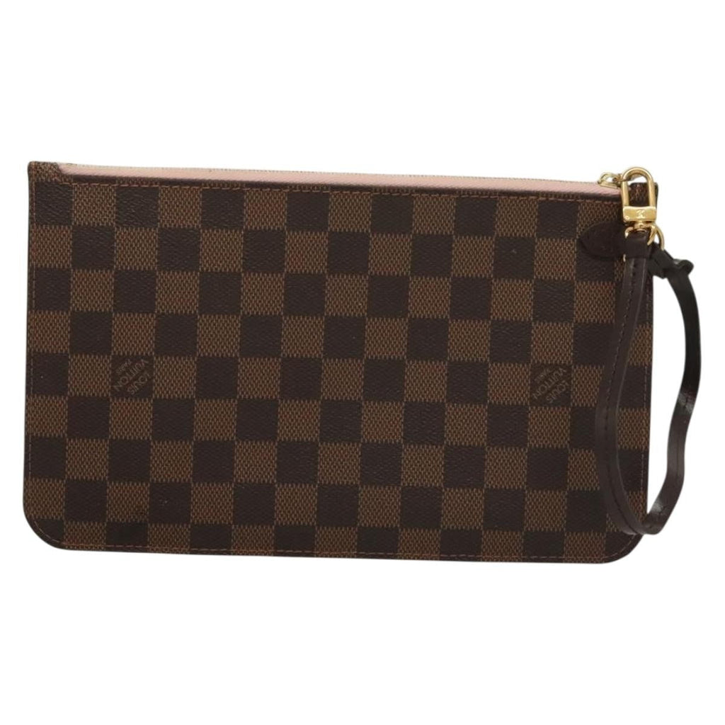 Louis Vuitton Neverfull Pochette Damier Brown Canvas Bag