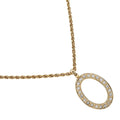 Christian Dior Vintage Circle Pendant Necklace Metal With Crystals Gold Gold_Plated Necklace Jewelry (Pre-Owned)