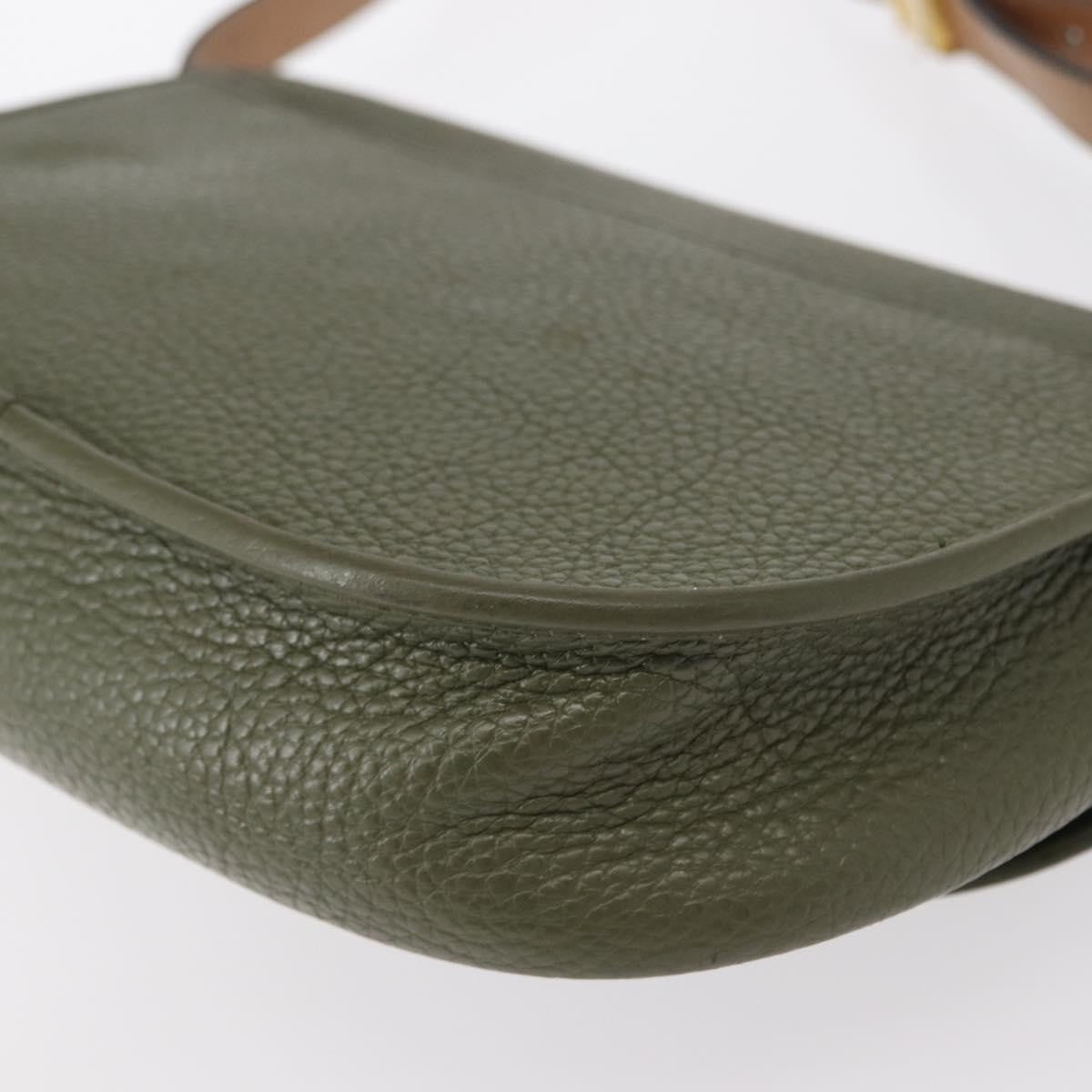 Christian Dior Vintage Shoulder Bag Leather Green Leather Shoulder Bag Bag (Pre-Owned)