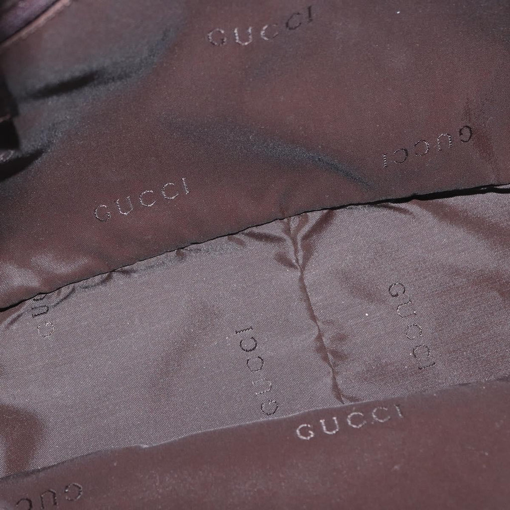 Gucci Vintage Bamboo Handle Bag Nylon Black Nylon Handbag (Pre-Owned)