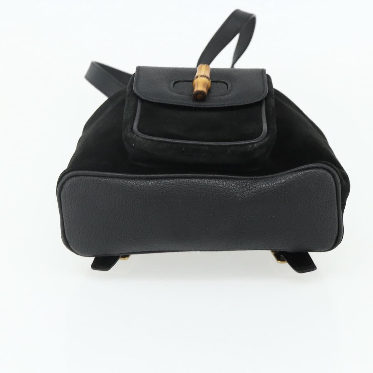Gucci Gucci Bamboo Backpack Daim Black Suede Backpack Bag (Pre-Owned)