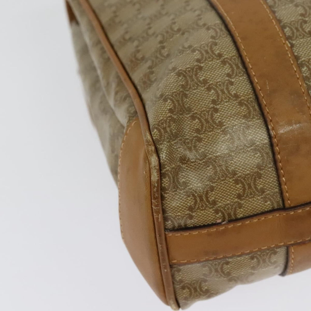 Celine Vintage Macadam Handbag Canvas Beige Canvas Bag