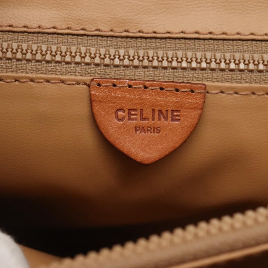 Celine Vintage Macadam Handbag Canvas And Leather Beige Canvas Handbag