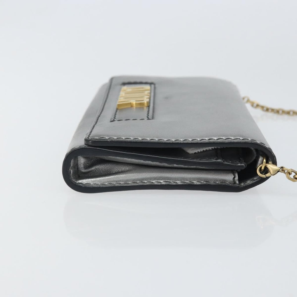 Christian Dior J'adior Croisiere Chain Wallet Leather Silver Leather Clutche & Pouche Bag (Pre-Owned)