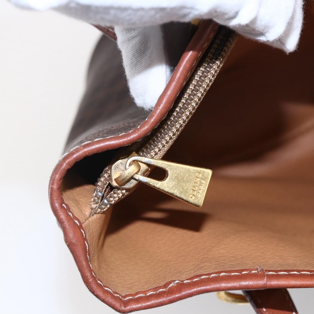 Celine Vintage Macadam Tote Bag Canvas Brown Canvas Tote Bag Bag