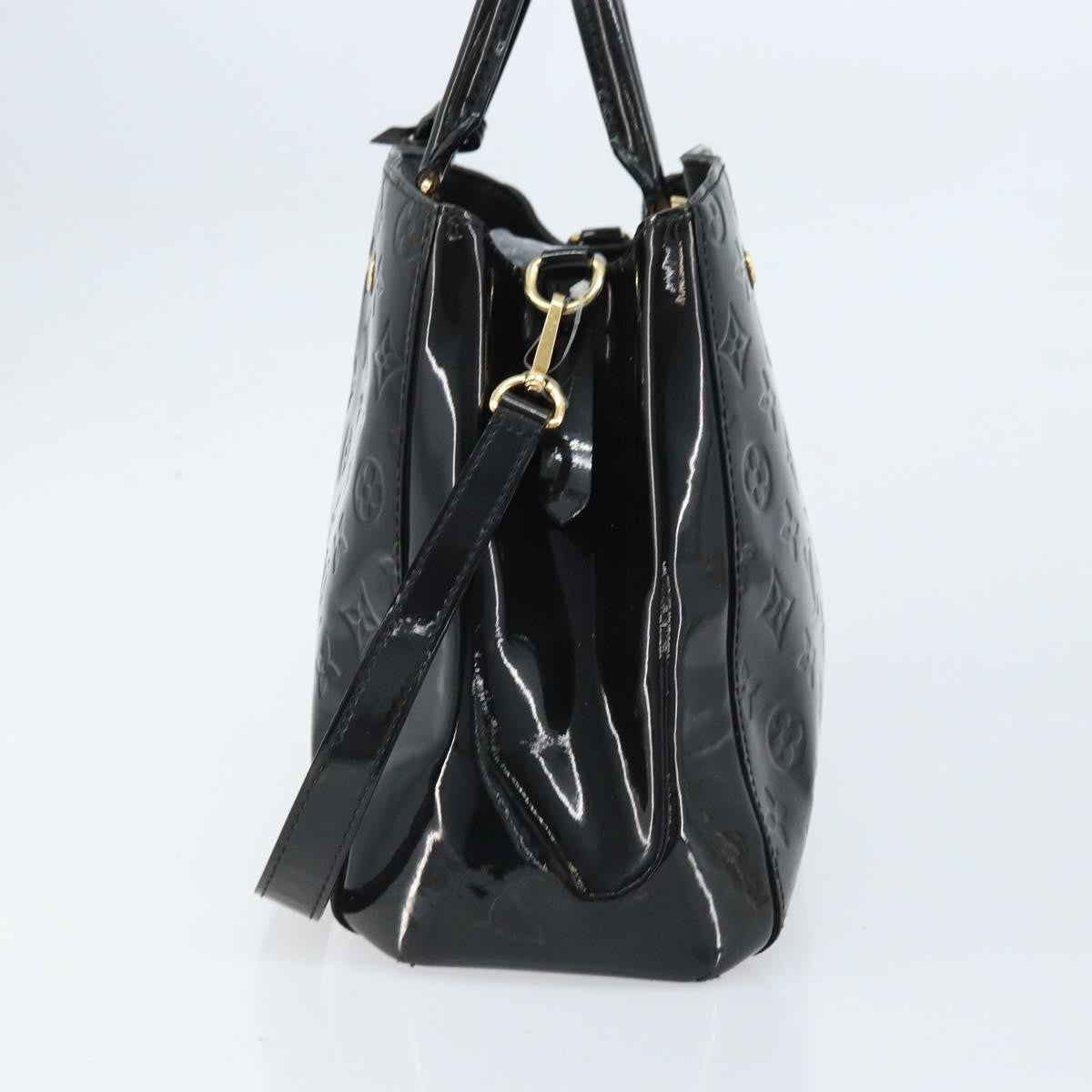 Louis Vuitton Montaigne Handbag Monogram Vernis Black Patent_Leather Handbag