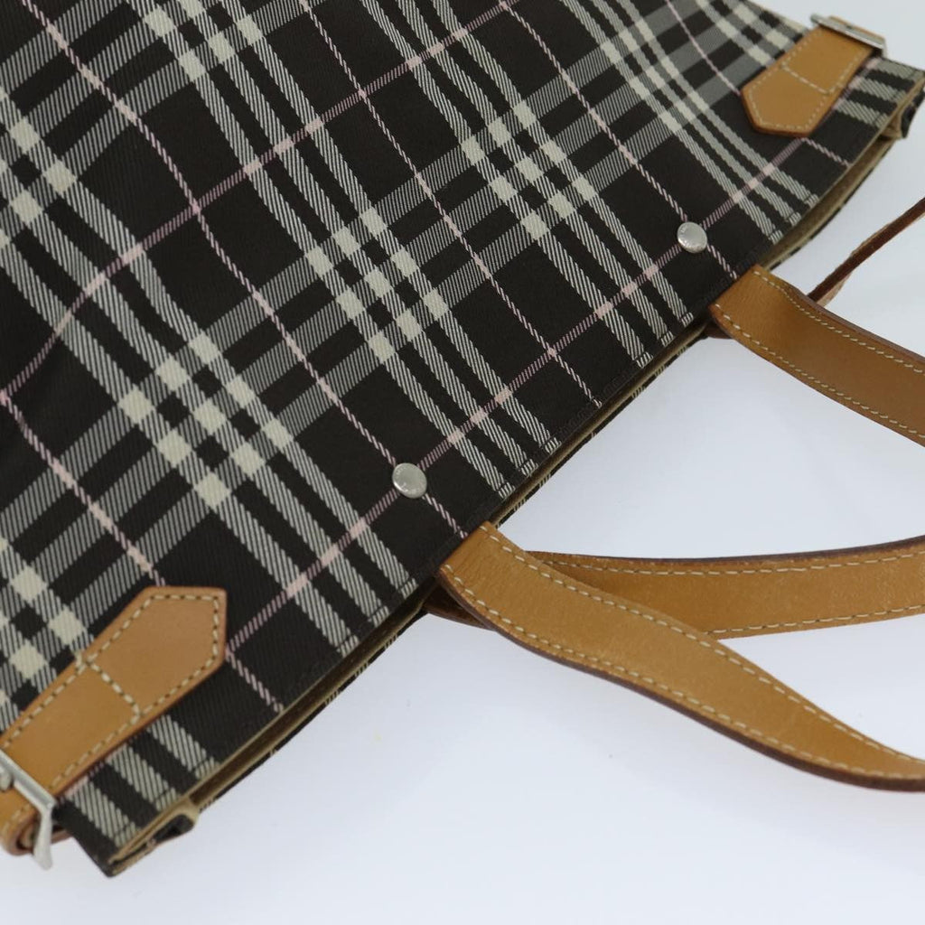 Burberry Nova Check Blue Label Nylon Brown Nylon Tote Bag