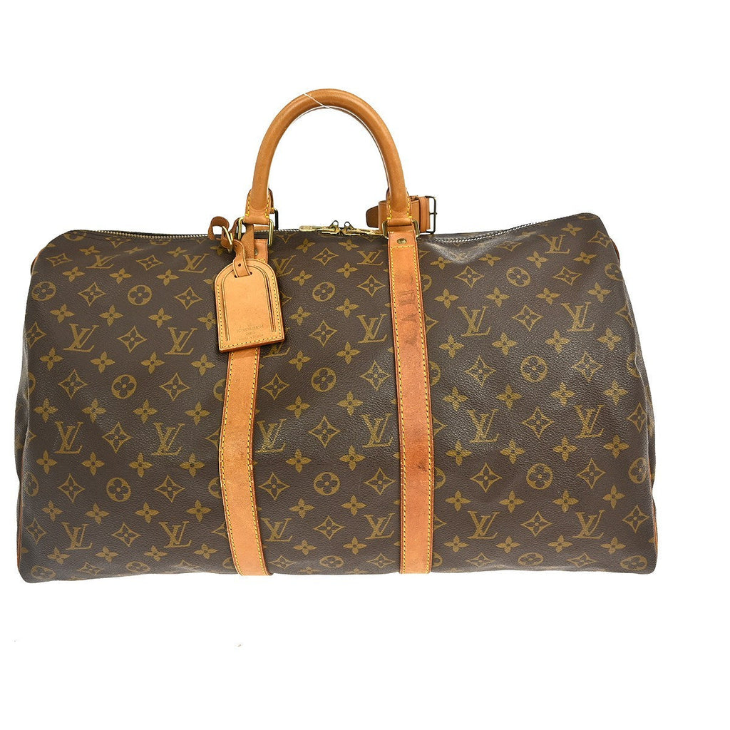 Louis Vuitton Keepall Bag Monogram Canvas Brown Canvas Travel Bag