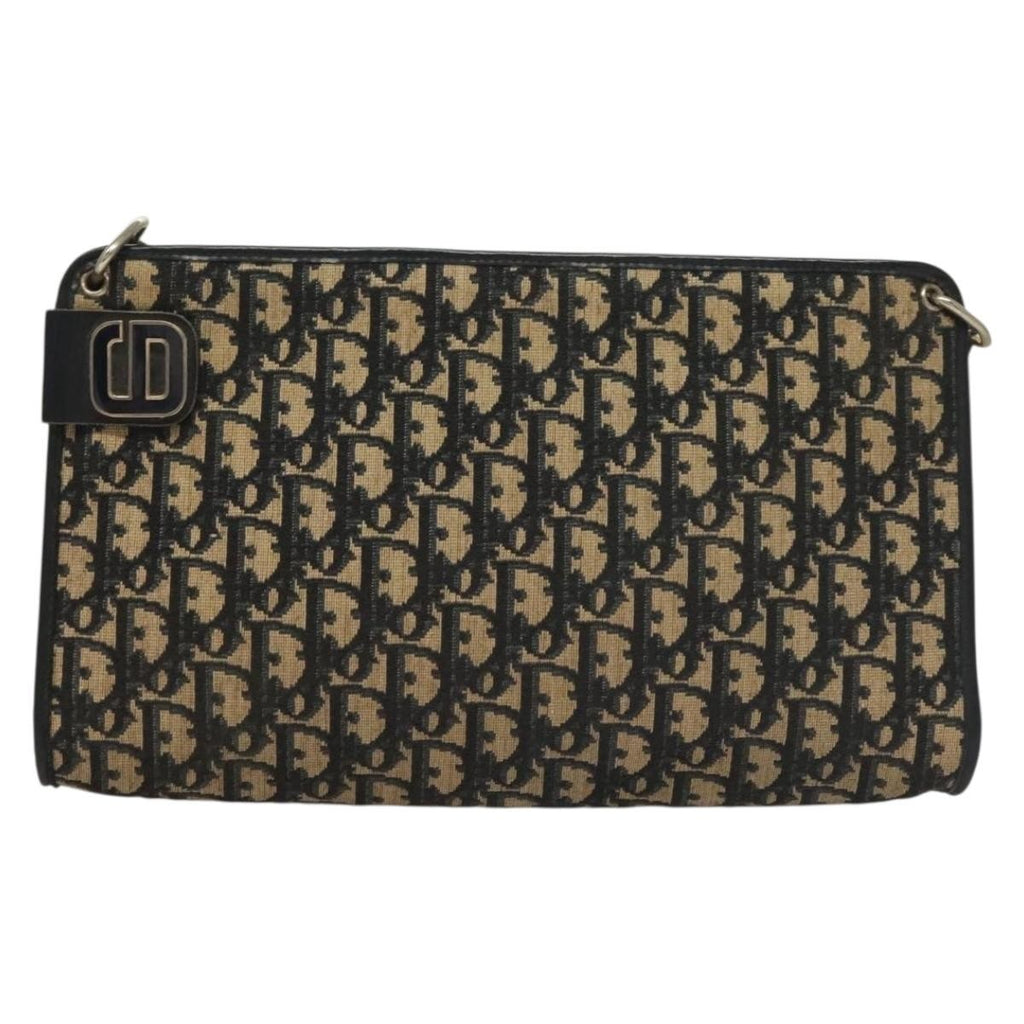 Christian Dior Vintage Trotter Shoulder Bag Canvas Navy Canvas Shoulder Bag Bag (Pre-Owned)