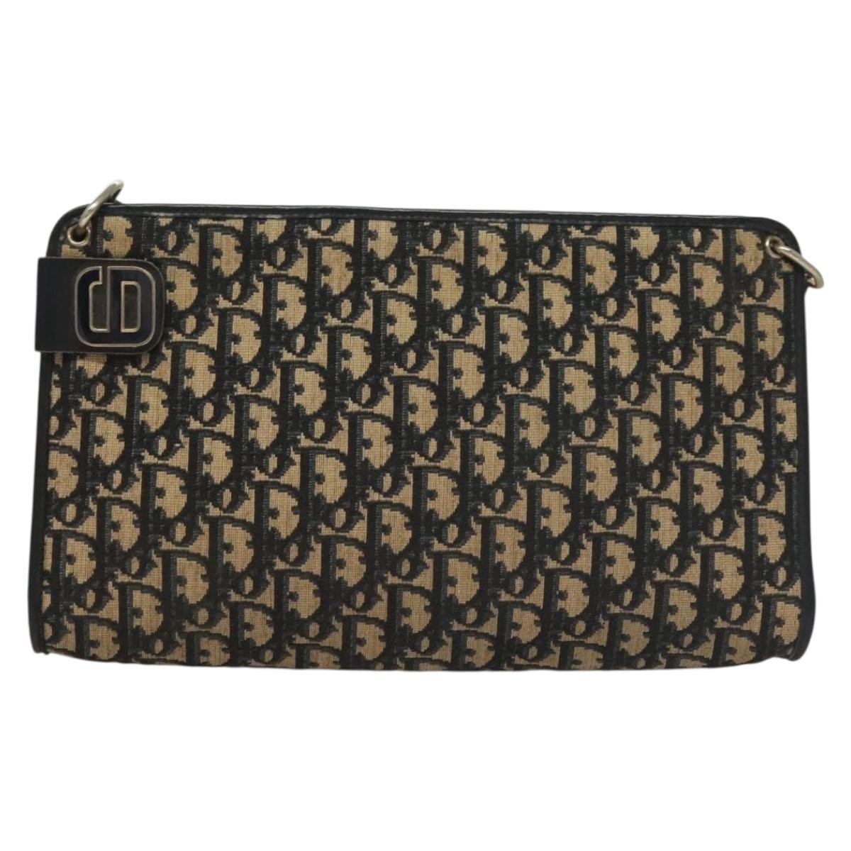 Christian Dior Vintage Trotter Shoulder Bag Canvas Navy Canvas Shoulder Bag Bag (Pre-Owned)