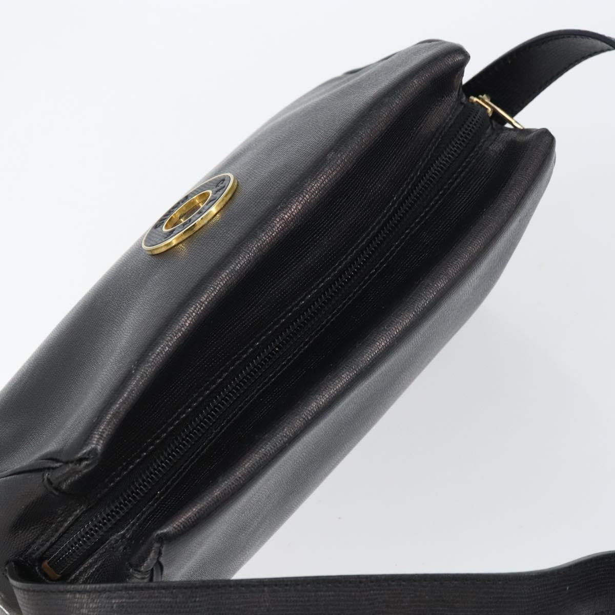 Celine Circle Logo Shoulder Bag Leather Black Leather Shoulder Bag Bag