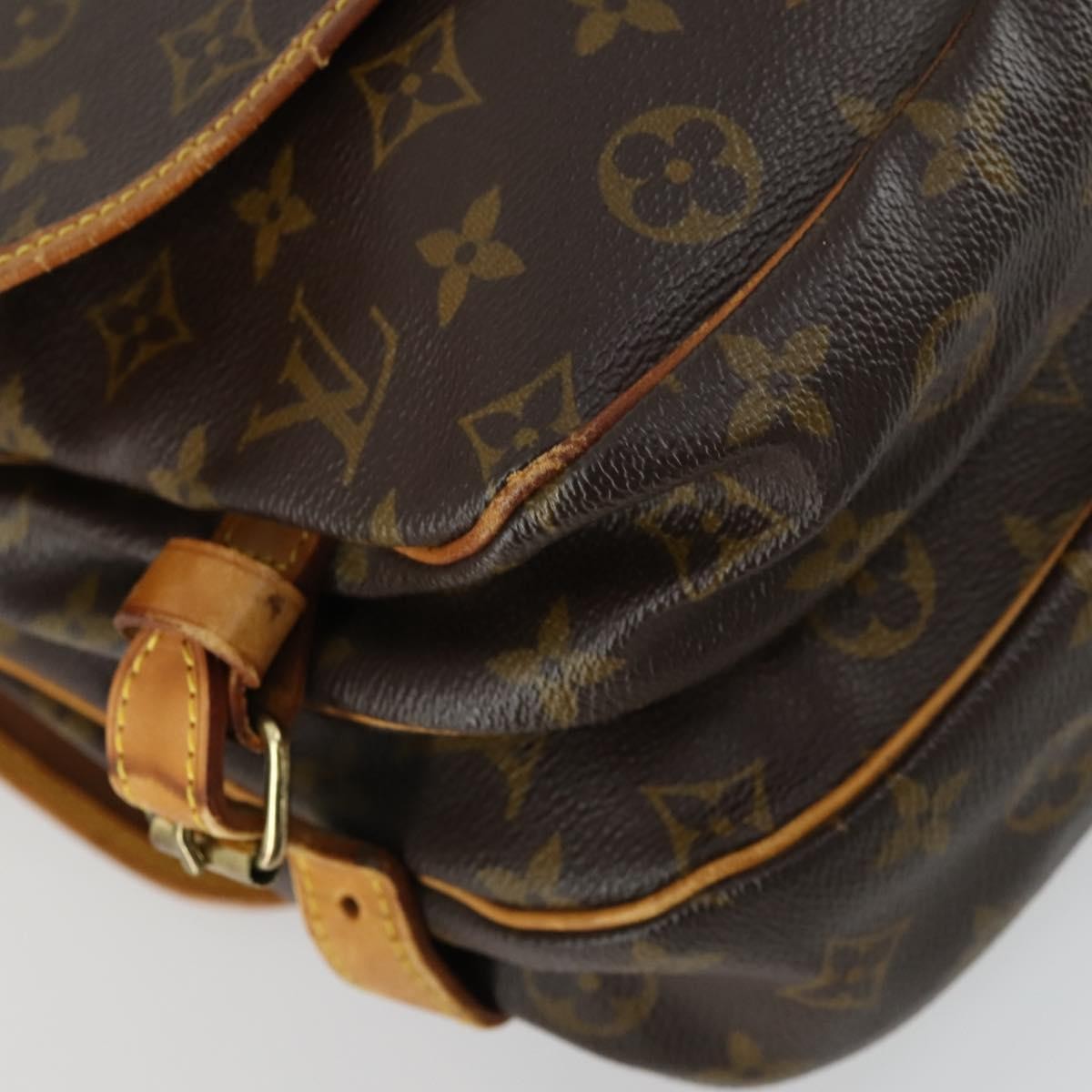 Louis Vuitton Saumur Handbag Monogram Canvas Brown Canvas Shoulder Bag