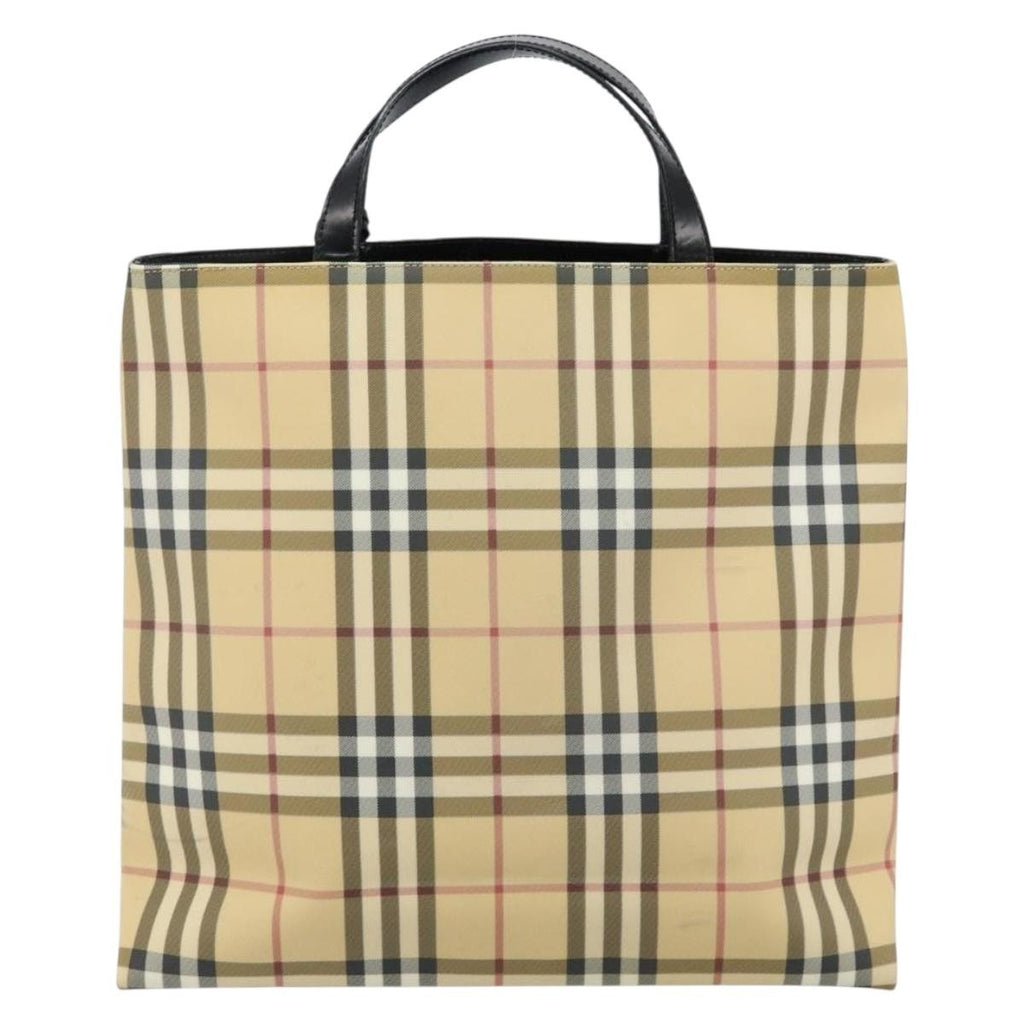 Burberry Nova Check Tote Canvas Check Pattern Beige Canvas Tote Bag