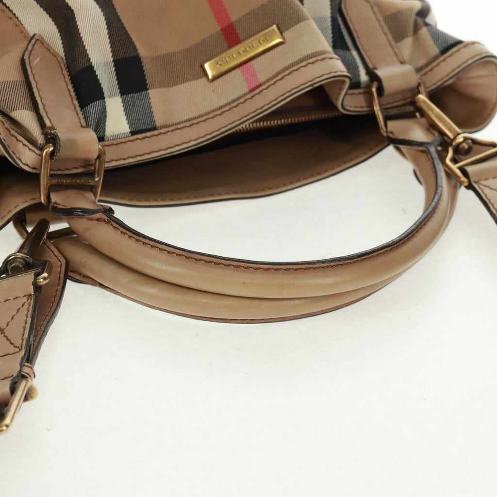 Burberry Brecon Convertible Tote House Check Canvas Beige Canvas Tote Bag