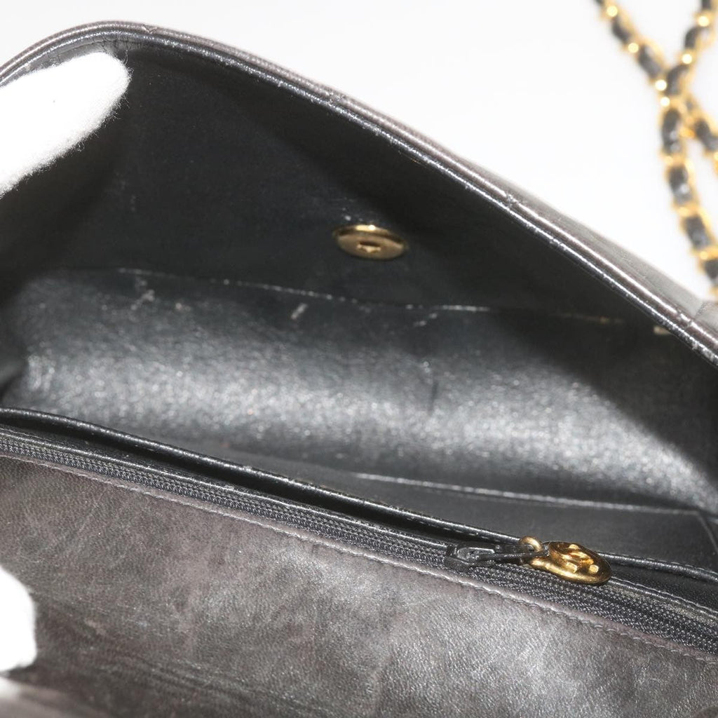 Chanel Vintage Diana Flap Bag Quilted Lambskin Black Leather Shoulder Bag Bag