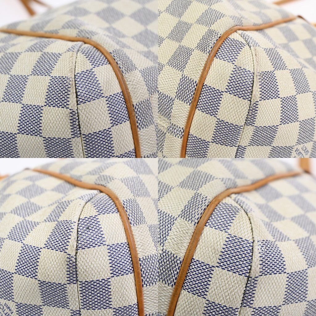 Louis Vuitton Totally Handbag Damier Azur White Canvas Shoulder Bag
