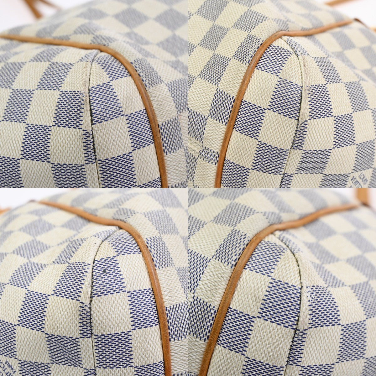 Louis Vuitton Totally Handbag Damier Azur White Canvas Shoulder Bag