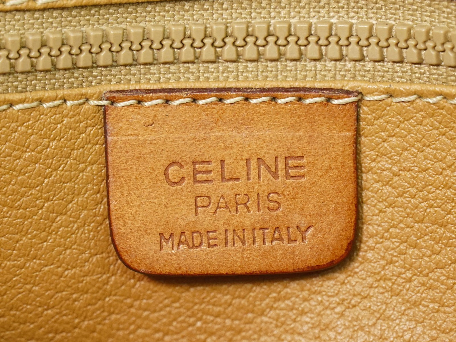 Celine Vintage Macadam Shoulder Bag Canvas And Leather Brown Canvas Shoulder Bag Bag