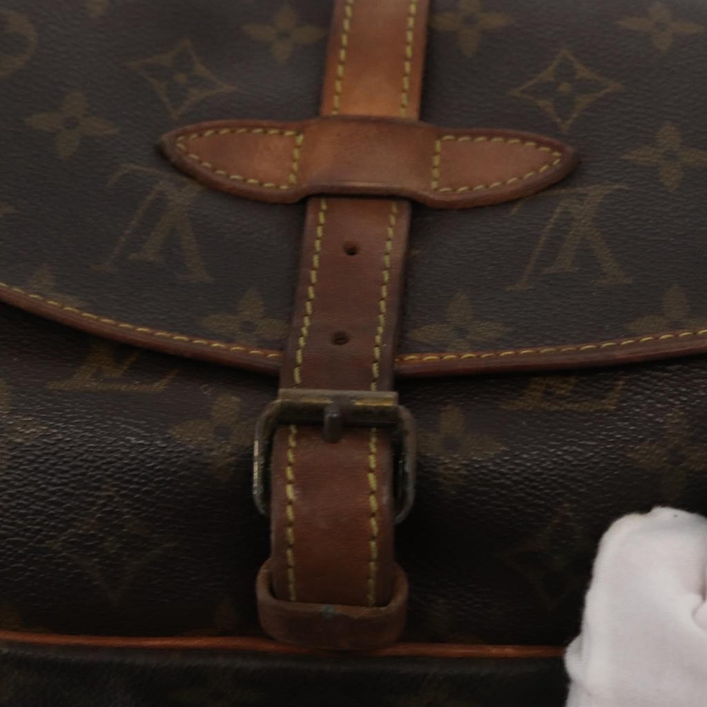 Louis Vuitton Saumur Handbag Monogram Canvas Brown Canvas Shoulder Bag