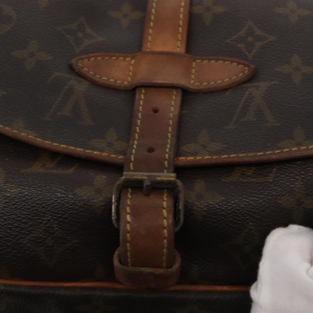 Louis Vuitton Saumur Handbag Monogram Canvas Brown Canvas Shoulder Bag