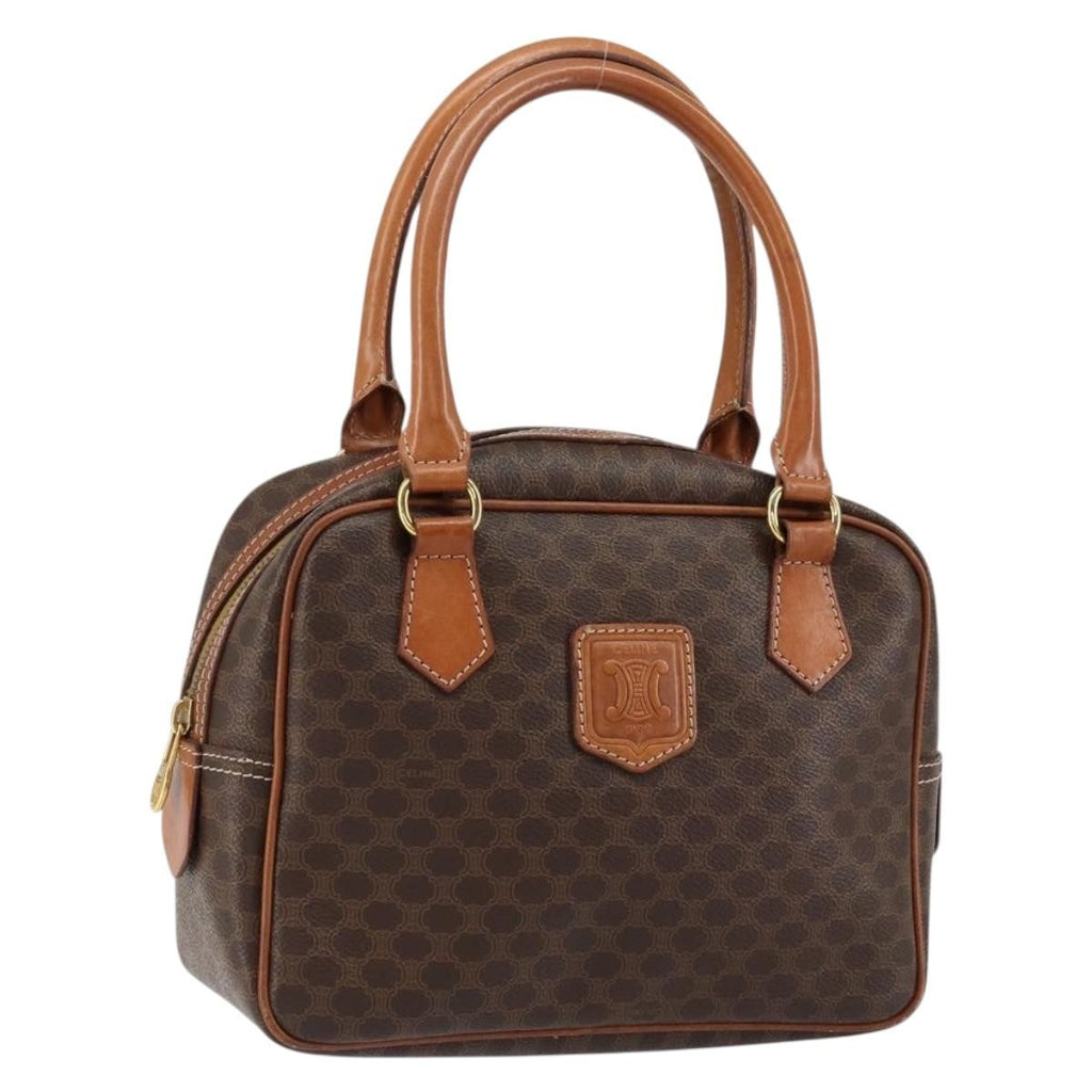 Celine Macadam Handbag Macadam With Leather Brown Canvas Handbag