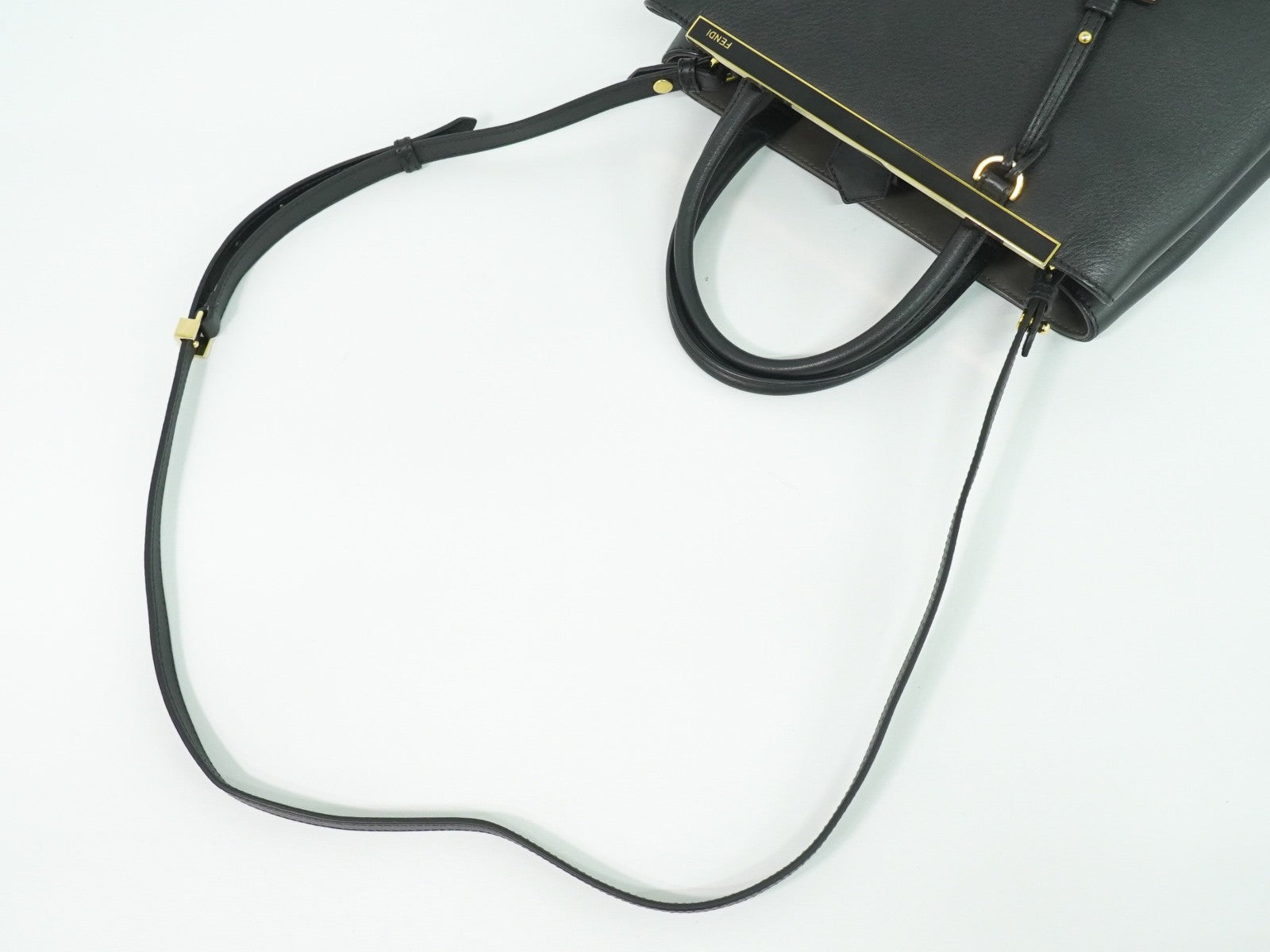 Fendi 2Jours Bag Leather Black Leather Handbag