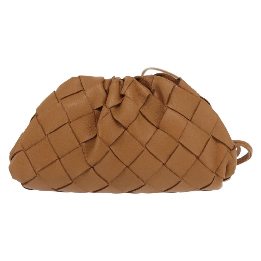 Bottega Veneta The Pouch Coin Purse Intrecciato Nappa Brown Leather Clutche & Pouche Bag