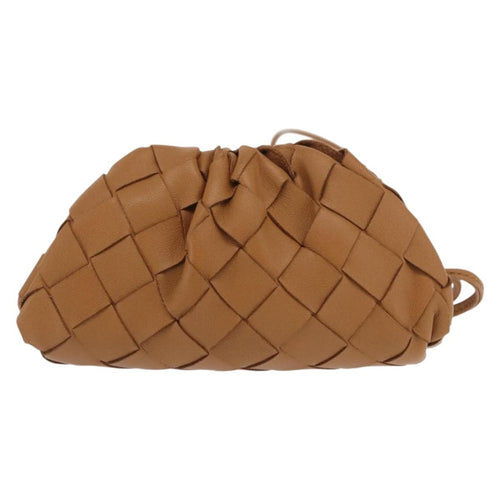 Bottega Veneta The Pouch Coin Purse Intrecciato Nappa Brown Leather Clutche & Pouche Bag