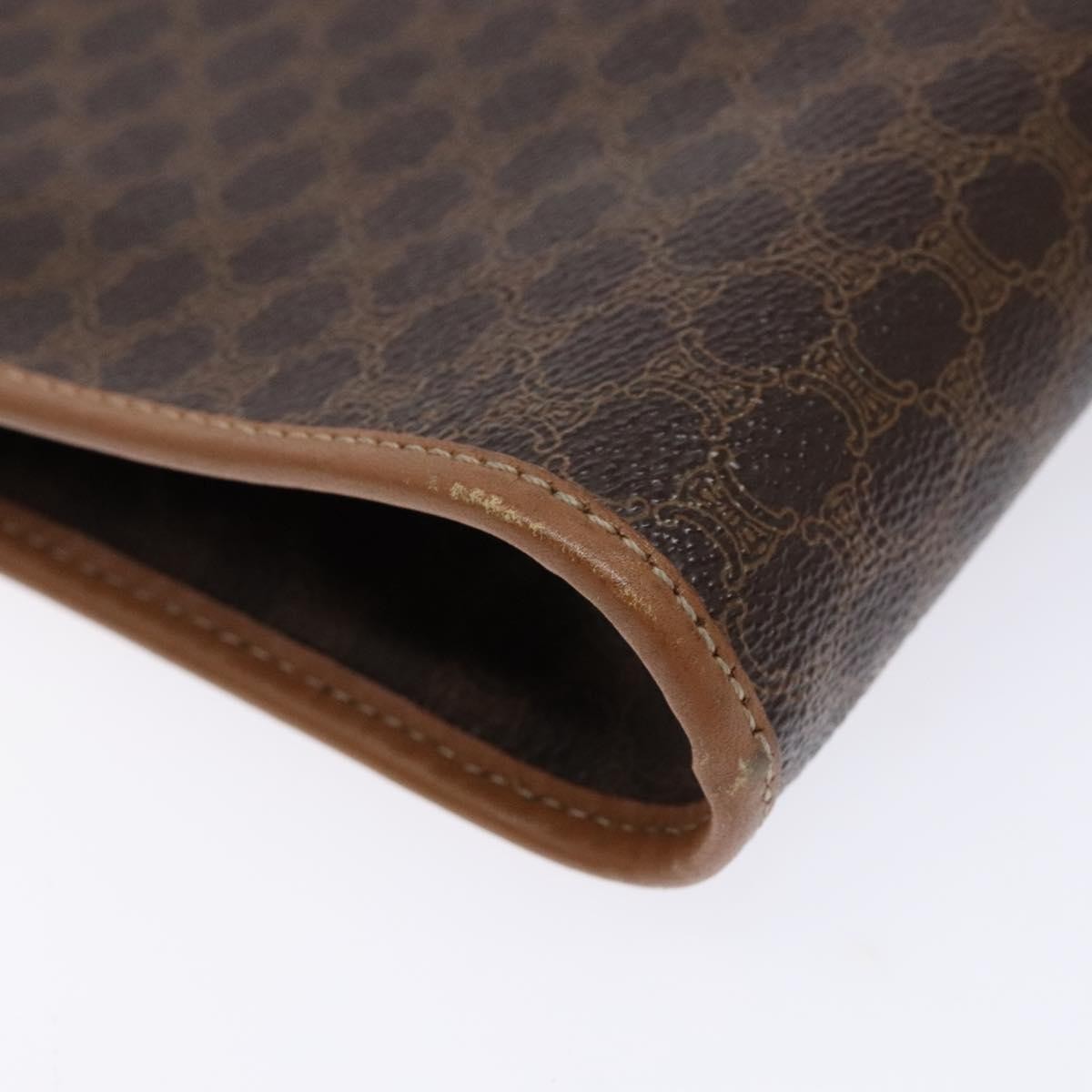 Celine Macadam Pochette Canvas And Leather Brown Canvas Clutche & Pouche Bag