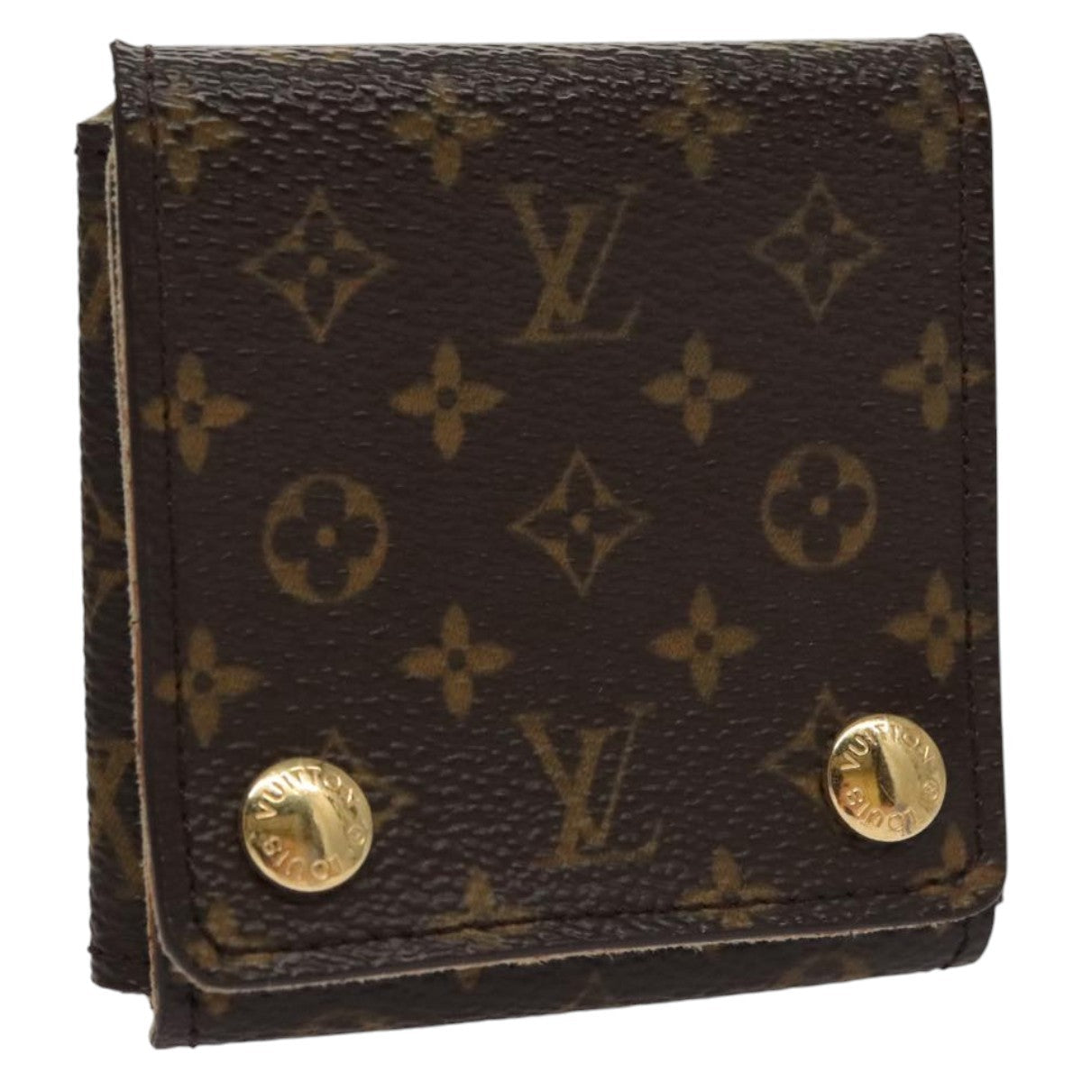 Louis Vuitton Case Jewelry Box Canvas Brown Canvas Wallets Accessory
