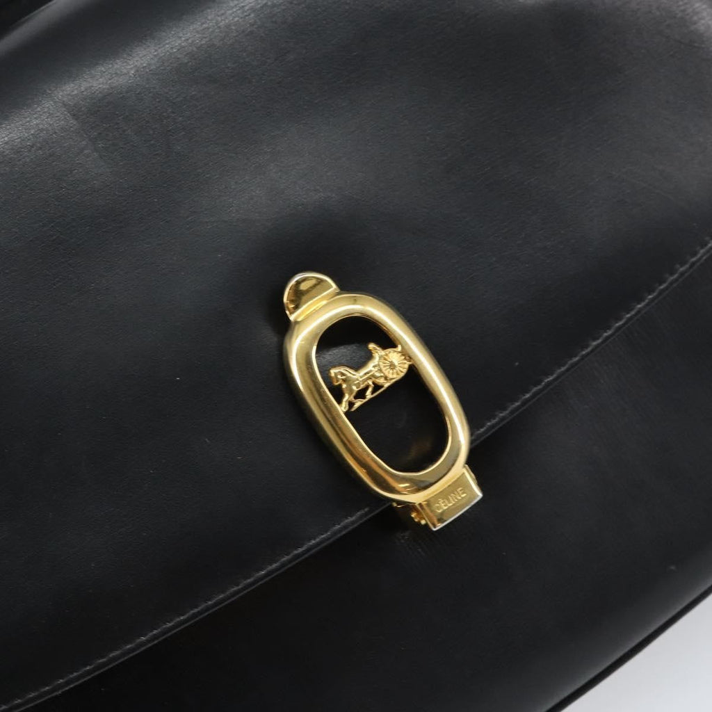 Celine Horse Carriage Shoulder Bag Leather Black Leather Shoulder Bag Bag