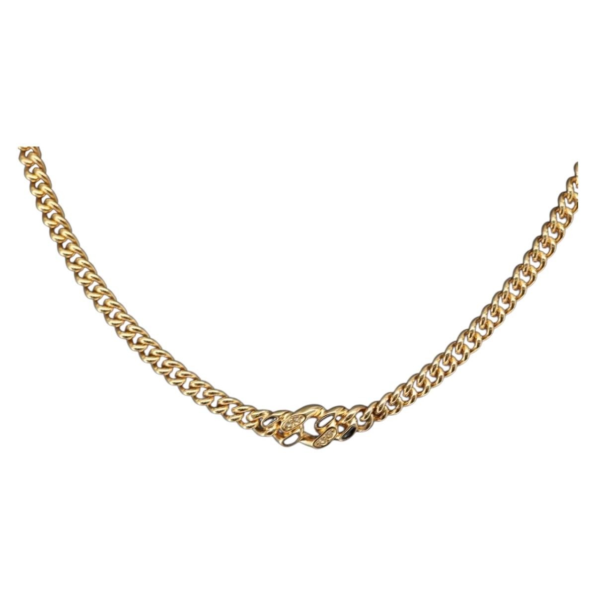 Christian Dior Vintage Cd Pendant Necklace Metal Gold Metal Necklace Jewelry (Pre-Owned)