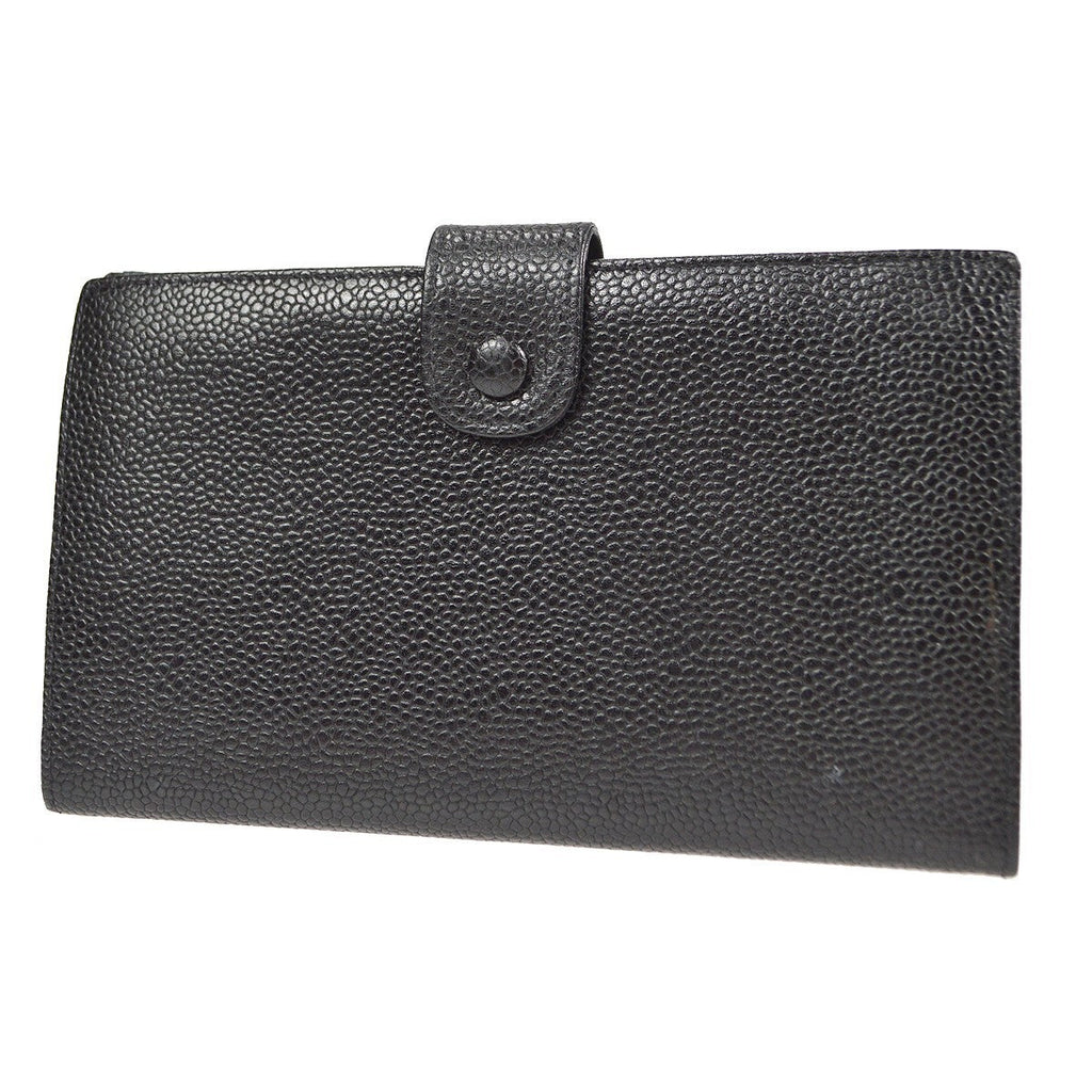 Chanel Timeless Cc French Wallet Caviar Black Leather Wallets Accessory