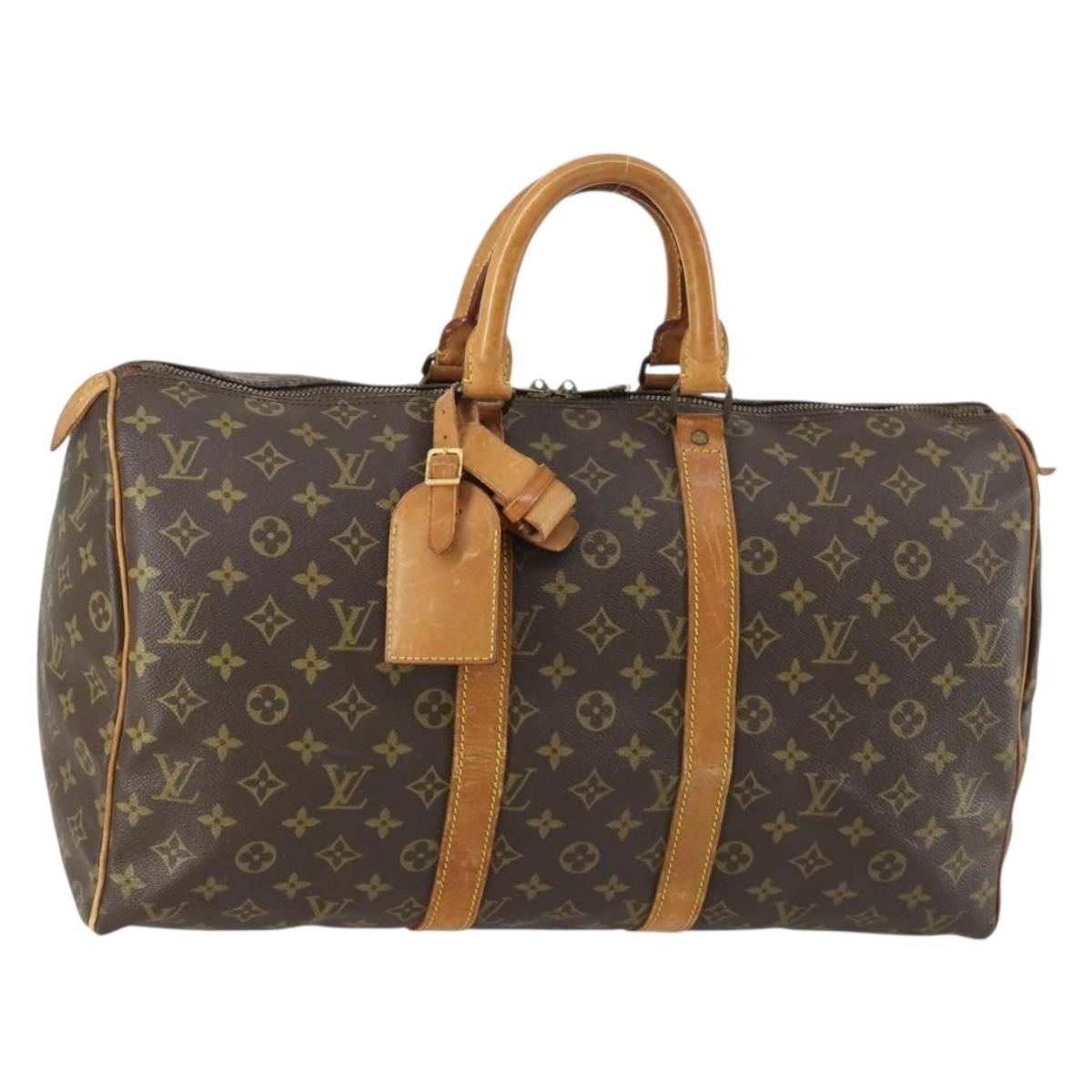 Louis Vuitton Keepall Bag Monogram Canvas Brown Canvas Travel Bag